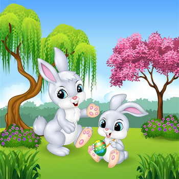 满钻新雀之灵孔雀大幅贴钻画卧室钻石十字绣圆钻 小兔子40*40厘米满钻