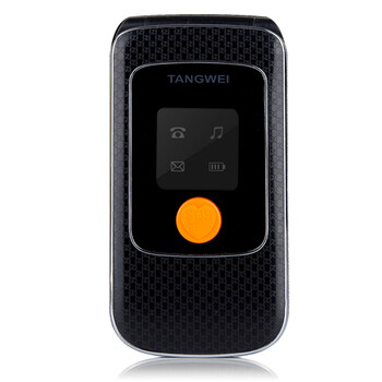唐为（TANGWEI) TW100 GSM 移动/联通2G 老人手机 翻盖手机(双卡双待) 黑色