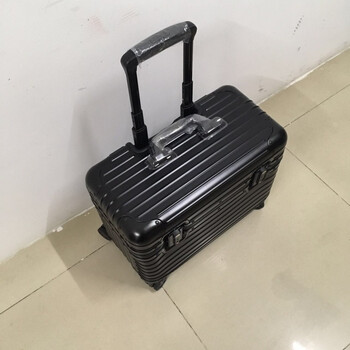 全镁铝合金摄影拉杆箱旅行登机行李箱金属横款21寸20迷你小型 磨砂黑