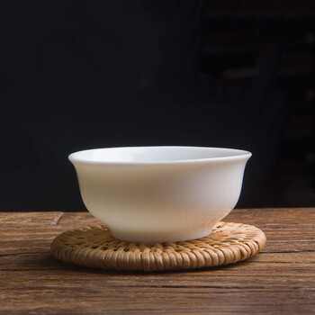 坊象牙白功夫茶杯单杯茶碗陶瓷茶具德化白瓷主人品茗杯小杯子 敞口杯