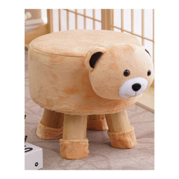 沙发凳可爱换鞋凳家用客厅小凳子童卡通凳实木动物板凳 小熊