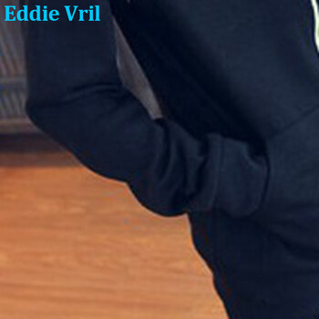 EddieVril 2016秋冬韩版嘻哈街头风时尚连帽 卫衣运动两件套KJ229 黑色 M
