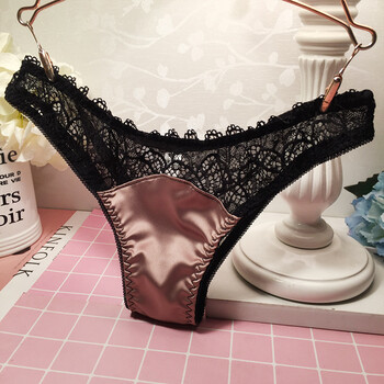 2018新款时尚绸缎舒适透明蕾丝内裤女性感火辣诱惑t裤少女士丁字裤头