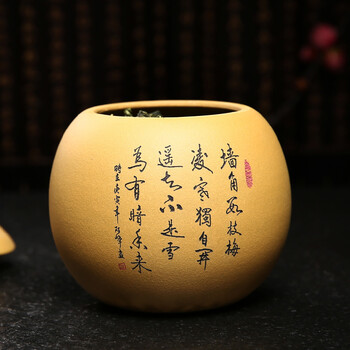 
                                                            尊壶 紫砂茶叶罐密封便携醒茶罐普洱红茶包装居家摆放大小号非陶瓷装茶罐子茶具套装配件龙旦茶叶罐 龙旦大号段泥 梅                