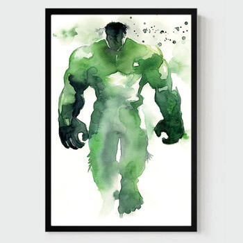 漫威海报复仇者联盟装饰画水彩卡通儿童房幼儿园墙壁挂画 1.