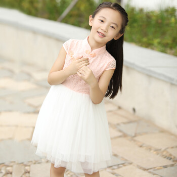 小女孩婴儿纱裙夏装 粉色白纱 160码建议身高150