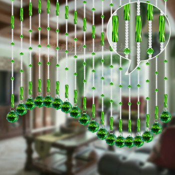 小雏菊专业风水帘(XCJ)扭珠乾坤 珠帘水晶隔断玄关风水珠帘水晶帘子成品卫生间门帘珠帘卧室 琥珀色 定制 一条一米竖着的价格