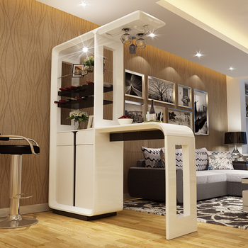 现代简约家用吧台隔断柜 烤漆屏风玄关柜 靠墙小吧台酒柜高脚桌子 1.