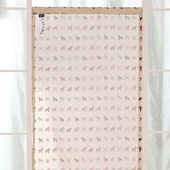 
                                        小日子布艺门帘挂帘 棉麻门帘 隔断帘 日式zakka风水帘  波普小小马 半分穿杆式 80*130                