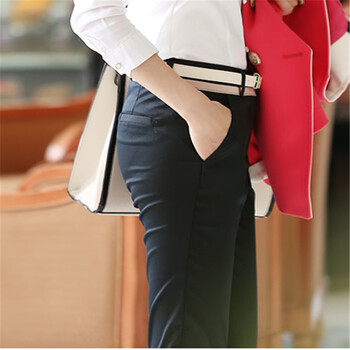 黛萍  2015新款女装秋冬季休闲裤加绒裤 黑色不加绒 XL