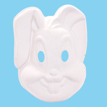 时尚儿童白胚面具创意diy美术手工制作材料绘画上色幼儿园玩具 兔子