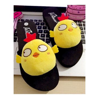 女一字拖卡通拖鞋大码皮卡丘叮当海边沙滩凉拖鞋tbp 斜眼小黄鸡一字拖