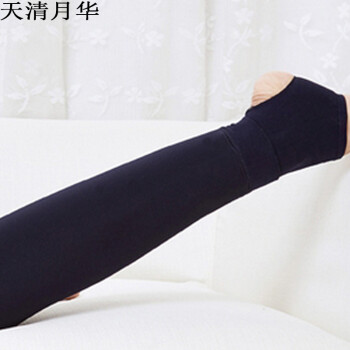 天清月华2015秋冬高腰加厚加绒显瘦外穿保暖一体裤踩脚裤女722 高腰藏青 均码