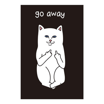 个性卡通地毯简约现代客厅卧室时尚衣帽间床边榻榻米地垫 竖版中指猫