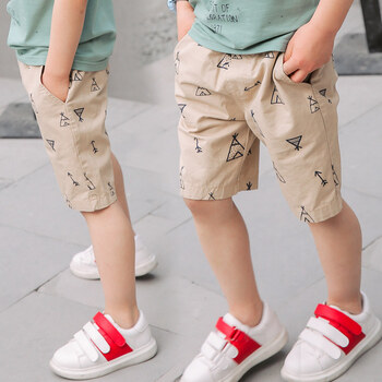 短裤夏外穿2018新款棉儿童中裤中大童五分裤男孩七分裤薄款 113三角