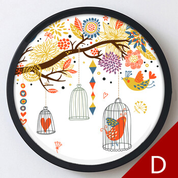 圆形装饰画壁画客厅背景墙餐厅创意清新沙发卧室客厅荷花厘米书房创意