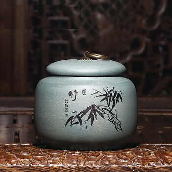 
                                                                                藏壶天下茶叶罐茶罐紫砂茶叶罐大号普洱茶罐陶瓷茶叶盒装茶叶罐 兰 紫泥                