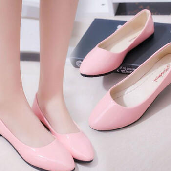 韩版春夏季平底浅口女鞋单鞋女低跟糖果色小皮鞋学生鞋尖头单鞋子