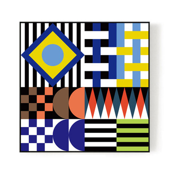 墨贝轩 叛逆 现代简约抽象玄关装饰画 艺术几何色彩办公客厅走廊挂画