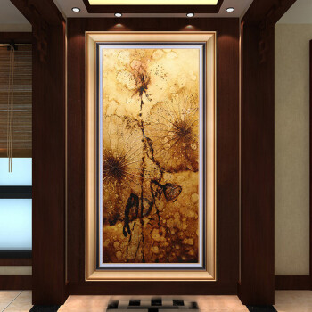 
                                        博艺佳东南亚油画泰式金箔画别墅家居玄关走廊挂画纯手绘油画装饰画 A 50*105CM                