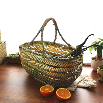 挂篮手工竹篮子竹编织手提菜篮竹篮子鸡蛋篮水果收纳竹筐竹编竹器
