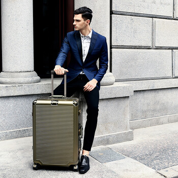 2018复古箱子行李箱女大学生韩版小清新铝框拉杆箱密码箱男20/22/24寸