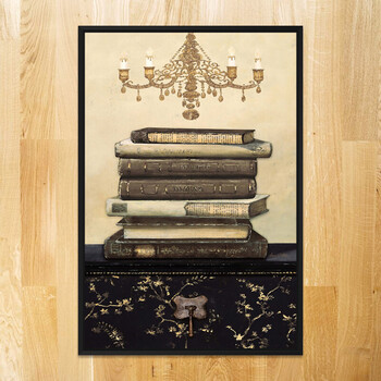 k-s 三联客厅抽象花瓶书籍装饰画有框画 pa2234 40*60