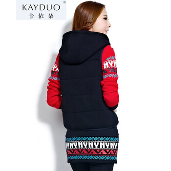 卡依朵KAYDUO2015冬装运动套装短裙女三件套卫衣套装加绒保暖休闲短裙套装 红色 L