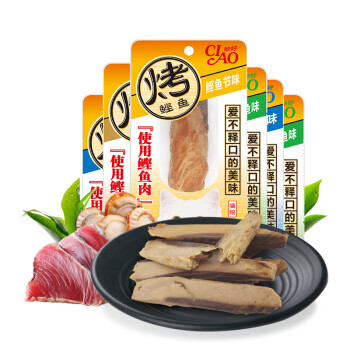 伊纳宝（INABA）烤鲣鱼排 猫粮湿粮 猫零食 扇贝味15g*6包