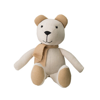 可爱熊摆件装饰品布艺家居饰品卧室创意桌面摆设结婚礼物 纯色布熊