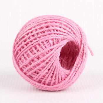绳子吊饰编织彩绳幼儿园手工diy装饰照片墙材料 粉红色 麻绳50米(04)
