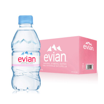 法国原装进口 依云（evian）天然矿泉水 330ml*24瓶饮用水整箱装