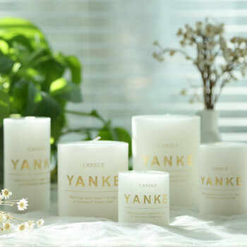 YANKE CANDLE—新鲜茉莉 经典柱形香氛蜡烛 无烟香薰蜡烛 浪漫礼物 白色茉莉香味 5*5cm