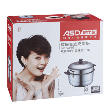 
                                        
                                        爱仕达（ASD） 爱仕达蒸锅ASD二层304不锈钢大蒸锅 电磁炉通用M1534G 34CM                