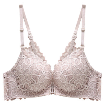 聚拢文胸前扣美背性感蕾丝边胸罩上托春夏文胸女士内衣 肤色 36a/80a