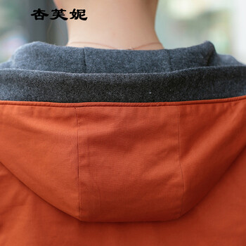 短外套女秋冬2015新春秋款女装女士百搭休闲连帽大码风衣外套女 卡其色 L