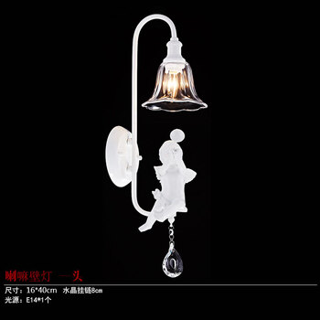 众光 创意水晶吊灯现代时尚欧式客厅卧室餐厅吊灯北欧艺术餐吊灯 1头-喇叭壁灯