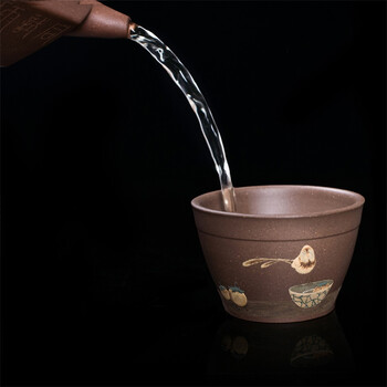 【六道】鸣趣缸杯紫砂主人杯国工徐永君制宜兴紫砂杯紫泥紫砂茶杯 鸣