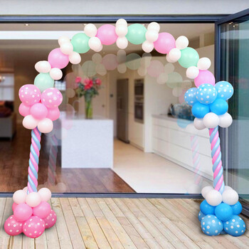 帅比熊儿童生日拱门气球套餐宝宝周岁派对迎宾立柱路引装饰布置 粉