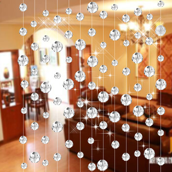 小雏菊(XCJ) 声声慢 水晶珠帘隔断帘客厅玄关挂帘家居装饰水晶帘 定制水晶帘子 70条拱形 适合宽2.0-3.5米 普通色