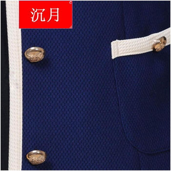 沉月2015新款小西装大码西服修身女士休闲显瘦女西装外套 深蓝色 XL