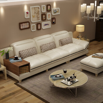 柔睡 真皮沙发 小户型客厅组合皮艺沙发 储物三人位沙发 珠光白 单位