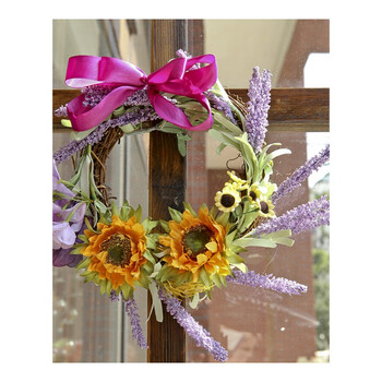 仿真花花环门饰花壁挂婚庆布置门楣花家居装饰假花圣诞节墙饰 f款