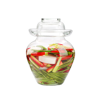 泡菜坛子 玻璃手工四川泡咸菜密封加厚圆口家用透明腌酸菜罐缸储存罐