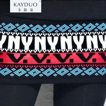 卡依朵KAYDUO2015冬装运动套装短裙女三件套卫衣套装加绒保暖休闲短裙套装 红色 L