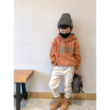 【京东尚品】男童连帽卫衣2018秋冬新款中大童韩版加绒套头衫宝宝外套