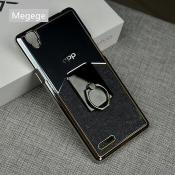 金属防摔oppoa53m手机壳a53保护套外壳时尚硬壳潮男 黑色(送指环支架)