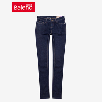 
                                        班尼路/Baleno新款韩版时尚紧身牛仔裤女 修身舒适女长裤裤子 深牛仔蓝 24                