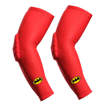 篮球蜂窝防撞护臂护肘女男运动护具套护手臂透气袖套 红色蝙蝠侠2只