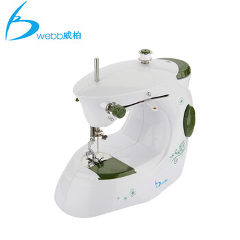 webb威柏208小型缝纫机家用电动台式多功能缝纫机家用迷你双线手持衣车脚踏送礼佳品 绿色版